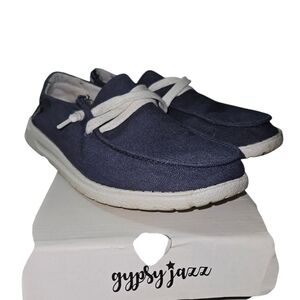 Gypsy Jazz Brand Shoes Sz 7.5 Navy EUC